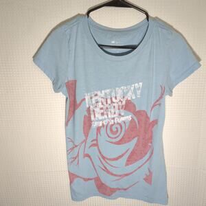 Kentucky Derby T-Shirt Blue Rose Graphic 2017 Churchill Downs Adult Medium